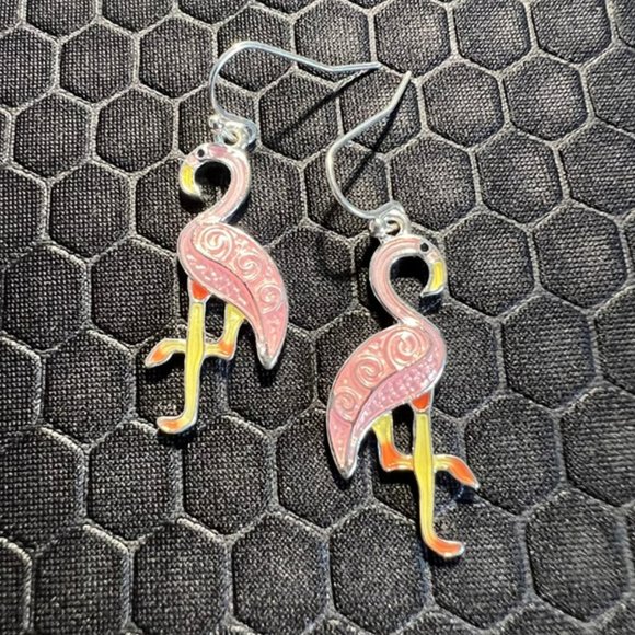 Venice By The Sea Jewelry Jewelry - Flamingo Pink Earrings 18K White Gold Plated